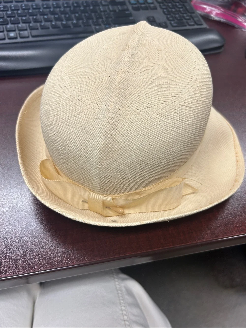 Panama Jack Natural Cream Straw Fedora Hat